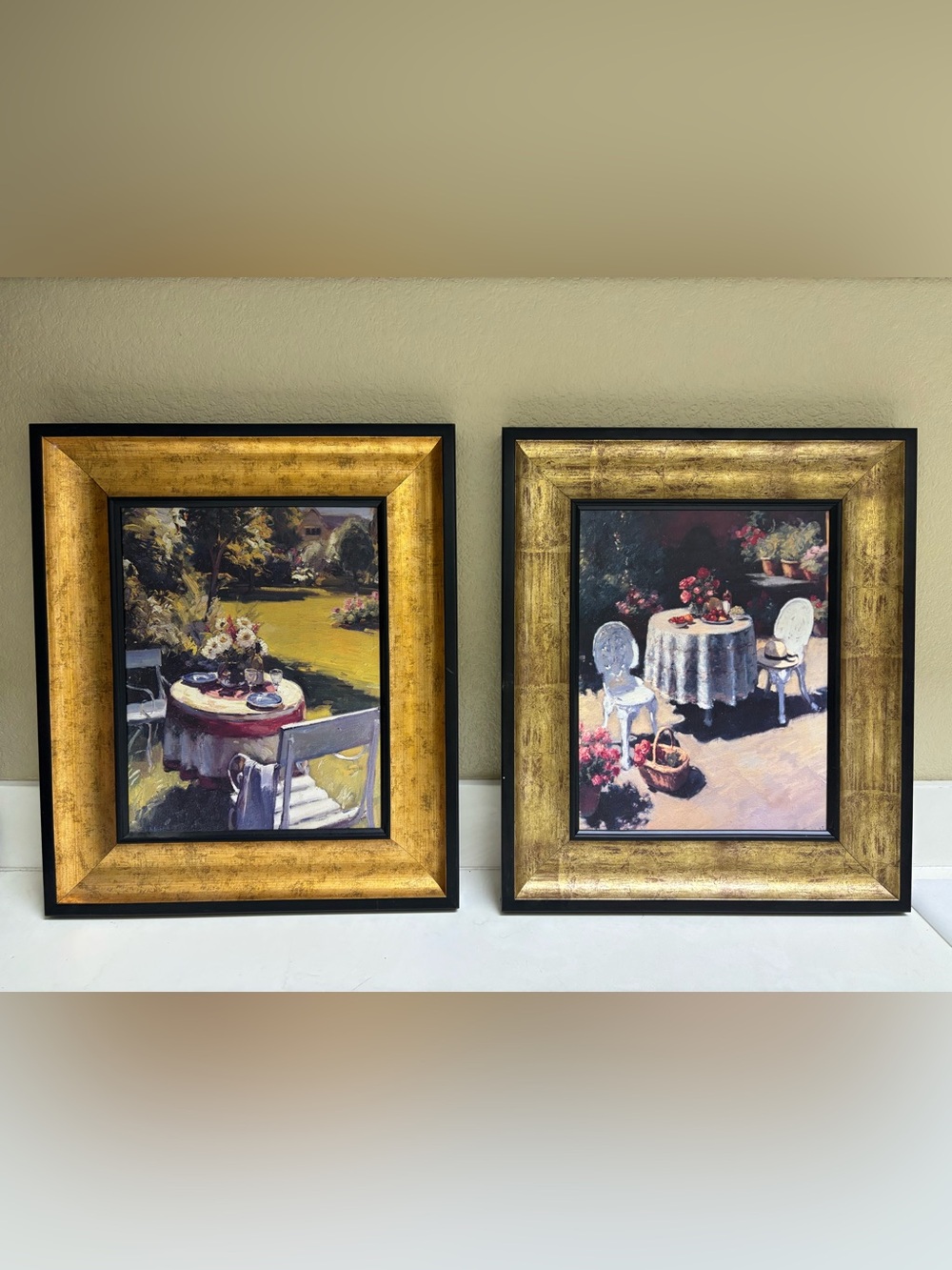 Gold Framed Bistro Garden Wall Art - Set of 2